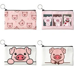 Cute Pig Pattern Coin Purses Small Fresh Canvas Coin Wallet Lady Girls Earphone Coin Key Money Storage Bag Zipper Pouch