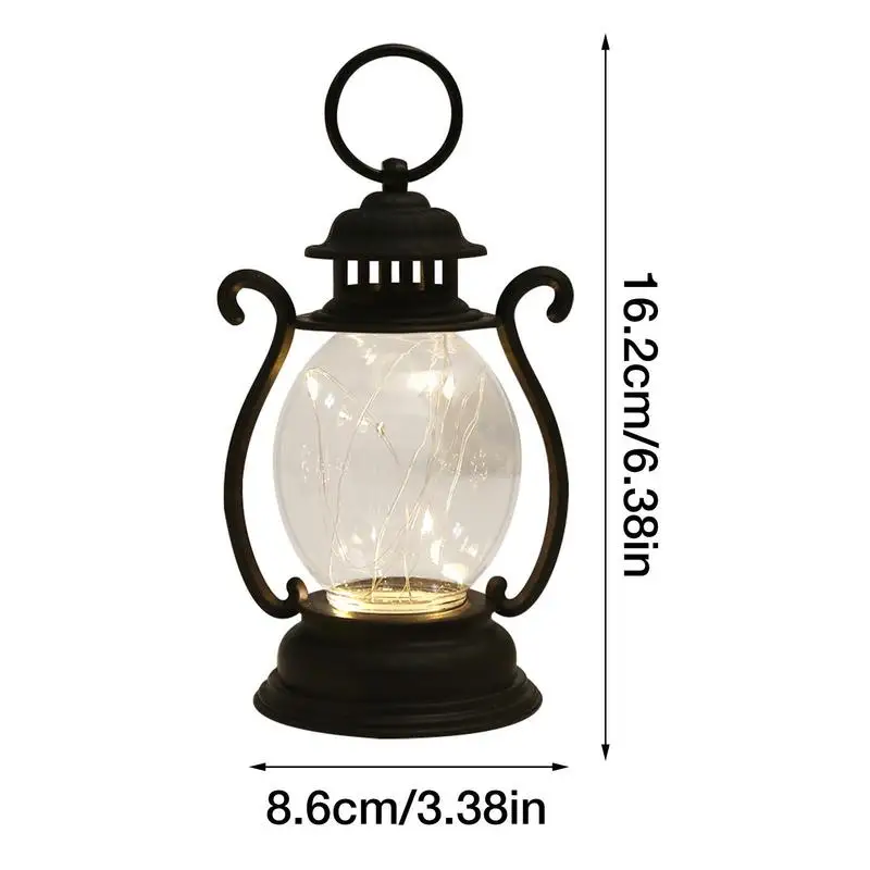 Led Retro Decorative Hanging Lantern Lights Battery Operated Rustic Antique Outdoor Lamp For Camping Hiking Tabletop Decor