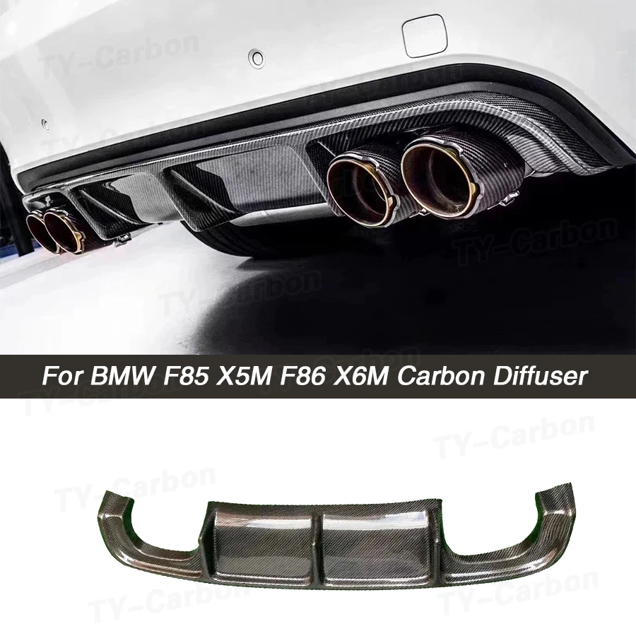 ReaL Carbon Fiber Rear Diffuser for BMW F85 X5M F86 X6M 2016-2018 Car Racing Rear Bumper Cover Lower Lip Spoiler Protecto FRP