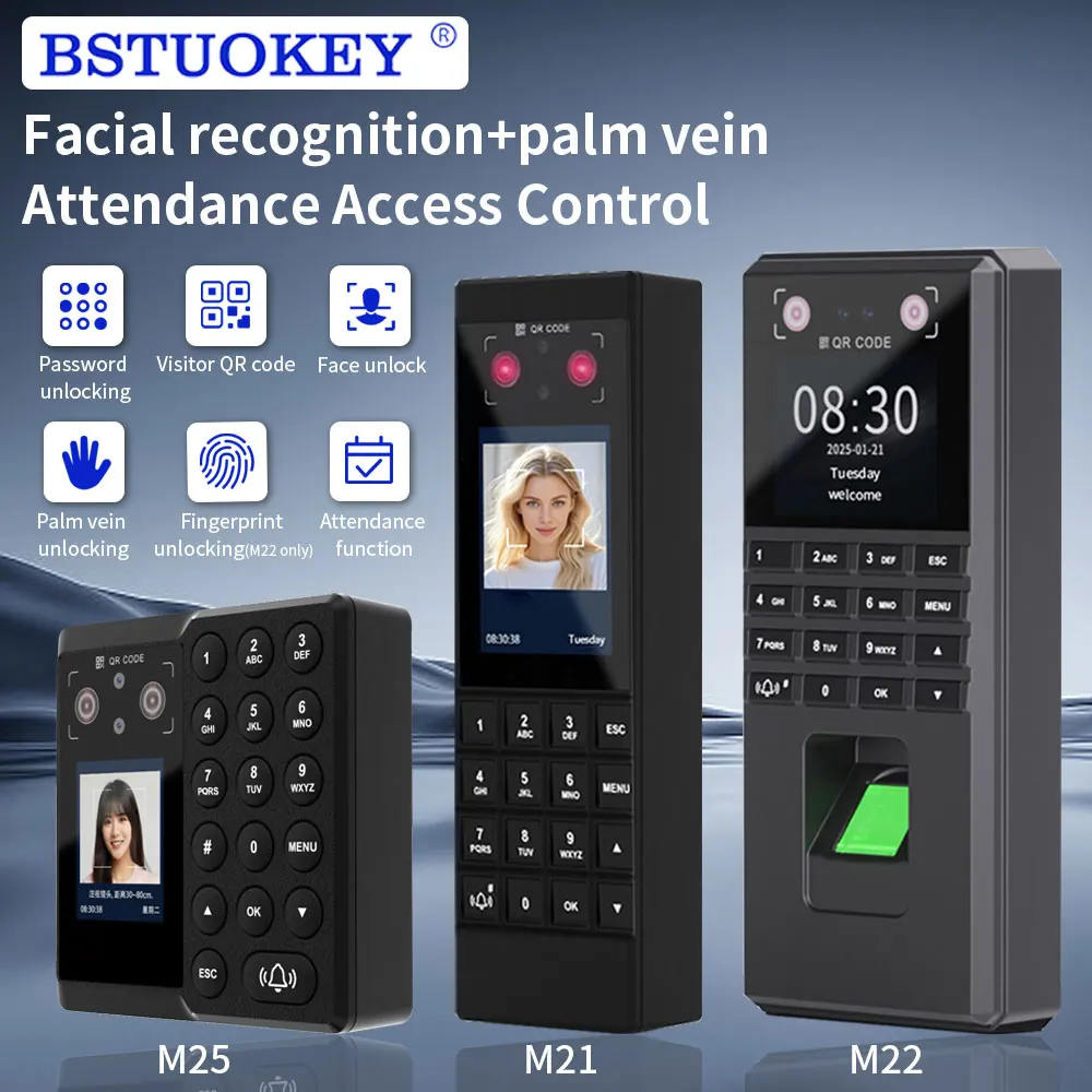 Multifunction fingerprint attendance access control machine Face recognition Bluetooth palm vein application management