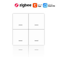 Tuya Zigbee Wireless Smart Scene Switch Push Button 4Gang 12 Modes Home Automation Scenario Controller Works with ZigBee Gateway