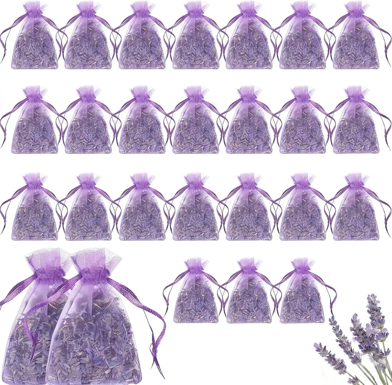 

Lavender Sachets (24 Pack) -French Lavender Sachets Closets Fresh Scents, Set of 24, Lavendar Home Fragrance Sachets for Drawers