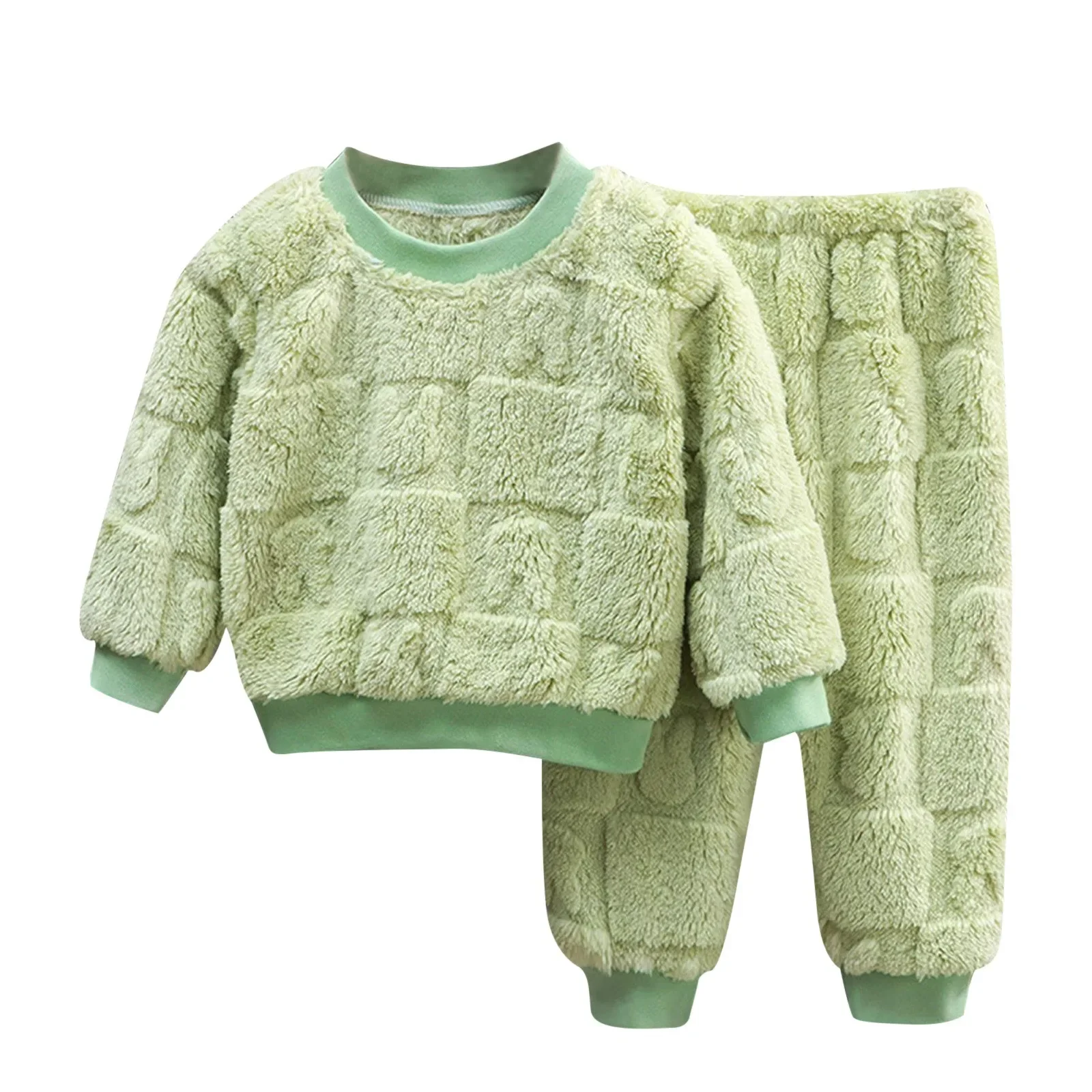 Comfortable Long Sleeve Baby Boys And Girls Clothing Set Kids Suits Winter Fleece Tops + Pants Tracksuit Warm Children Outfits