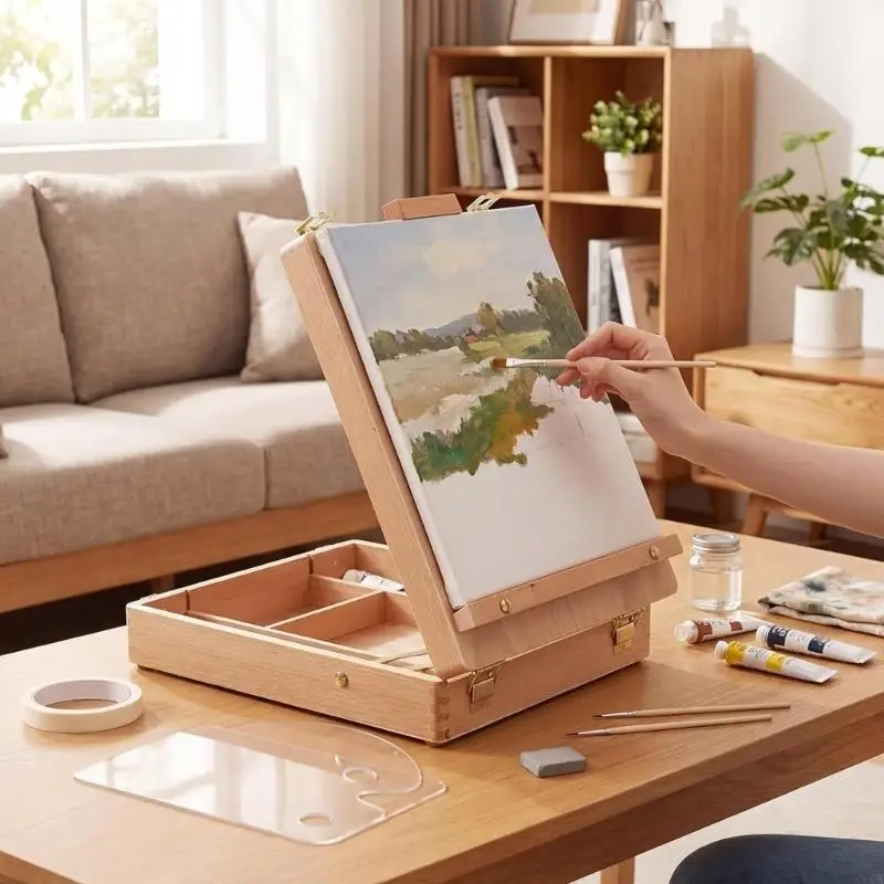 CORA Desk Art Stand with Wooden Support for Student Painting Work