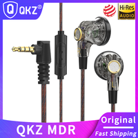 Original QKZ-MDR Wired Earphone HIFI Stereo Flat Headset With HD MIC 3.5mm AUX In-Ear Music Game Sports Headphones