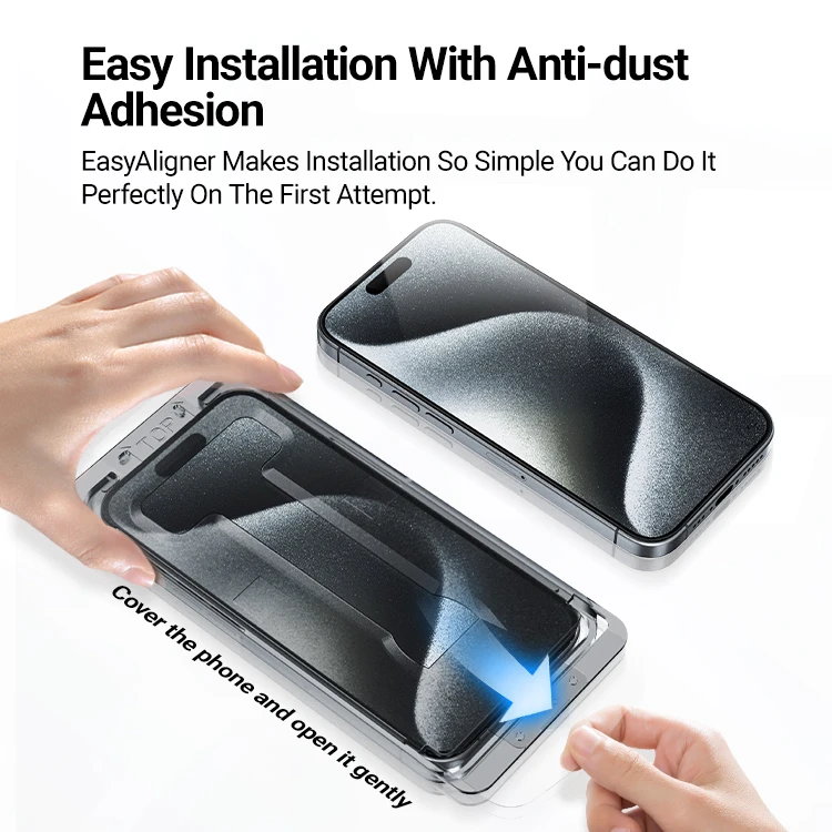 BANGLASS One second clean adsorption AR tempered glass film with sticker Privacy screen protector for iphone 15 pro max 14 plus view 4