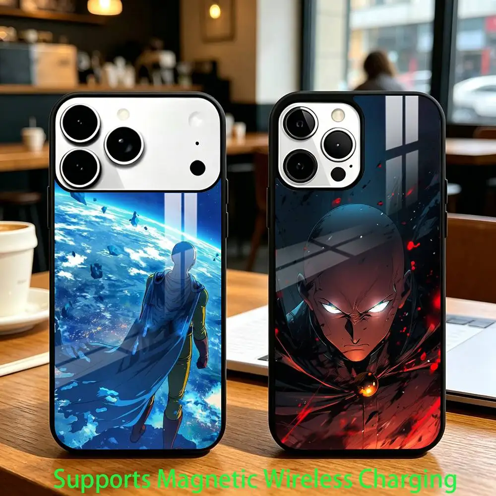 

Anime O-One Punch Man Phone Case For iPhone17,16,15,14,13,12,11 Plus,Pro Allows magnetic wireless charging