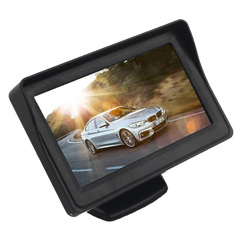 Pantalla Digital de visión trasera HD para coche, Monitor LCD a Color con 2 entradas AV, 4,3 pulgadas