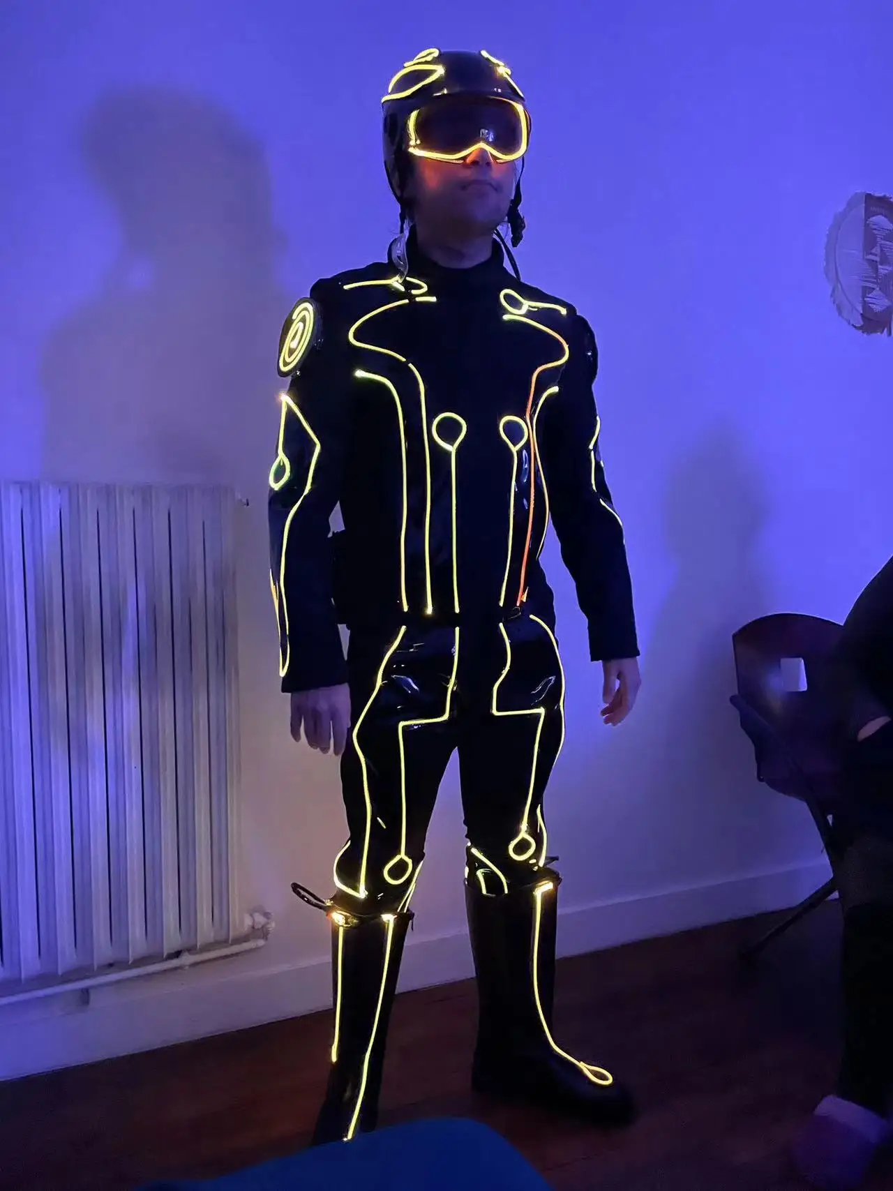 Tron LED suit legacy costume Cosplay Fiber optic outfit neon Light up suit clothing Warrior Disco DJ dance show performance image 4