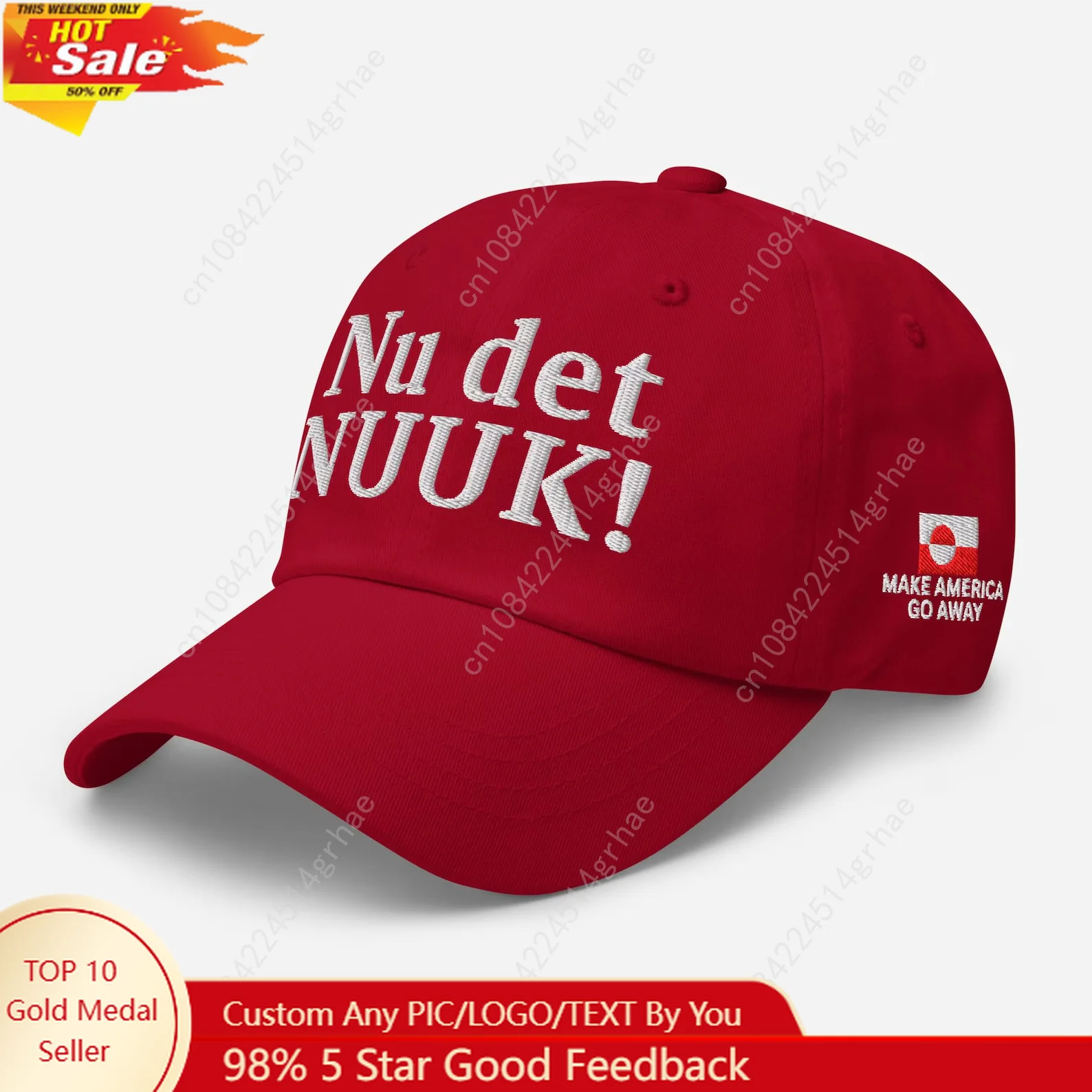 

Nu Det NUUK Hat Make America Go Away Embroidered Hat