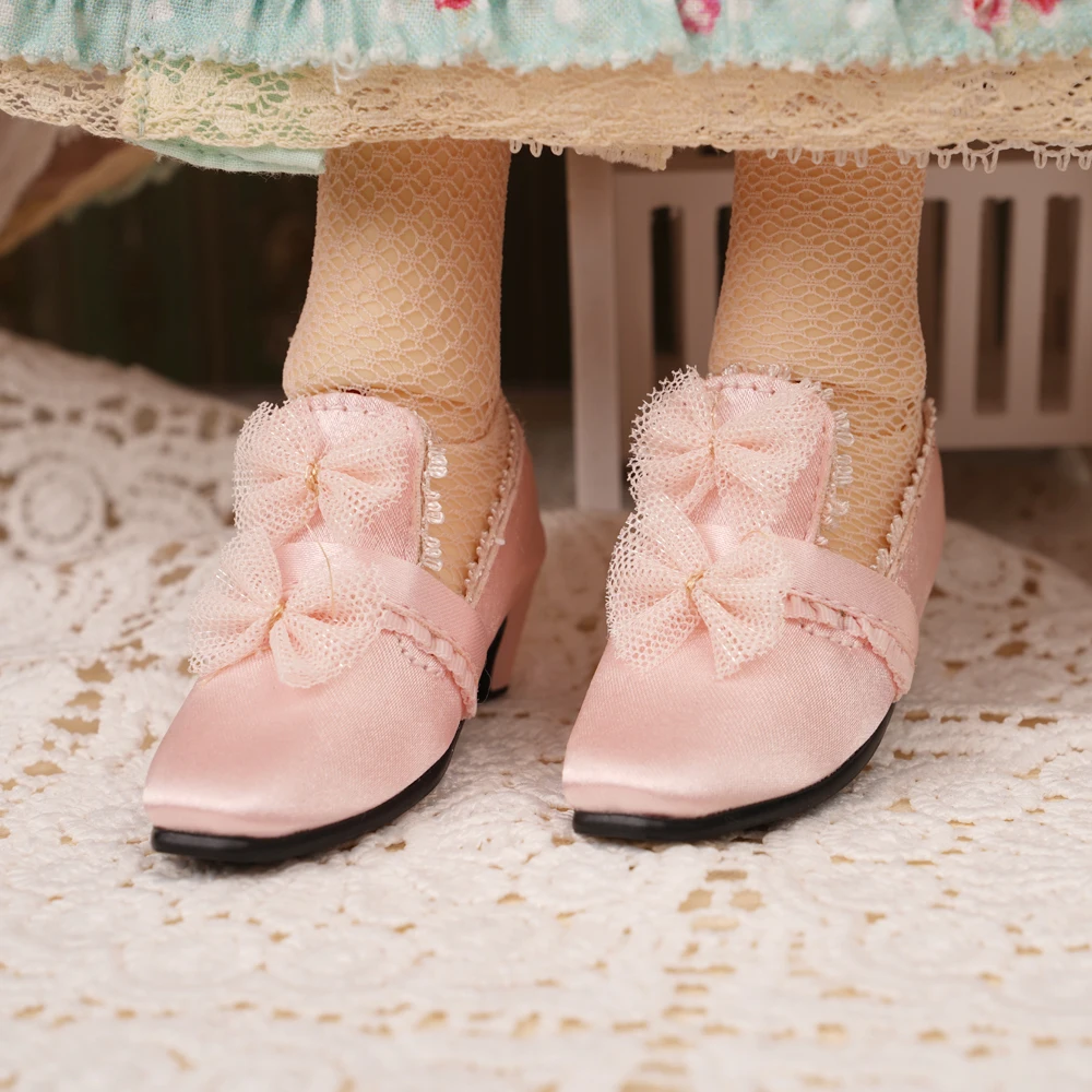 BJD doll shoes suitable for 1/4 size cute doll high heels versatile satin small leather BJD doll shoes 1/4 doll accessories