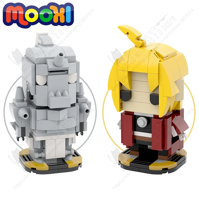 Anime Series DIY Fullmetal Alchemist Character Building Blocks Creative Edward Alphonse Models Assembly Bricks Toys For Children