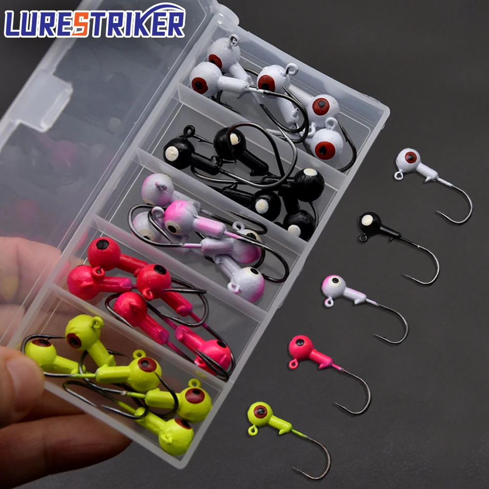 

Lurestiker 3,5 г 25 шт. в коробке, джиг-головка, рыболовные крючки, кривошипные снасти для окуня и щуки, цветные рыболовные снасти с крючком