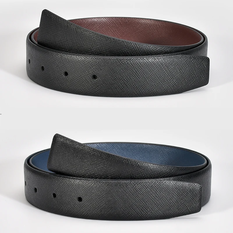 High end leather belt for men without a head pure cowhide without a head body replacement for men's belt belt without buckle