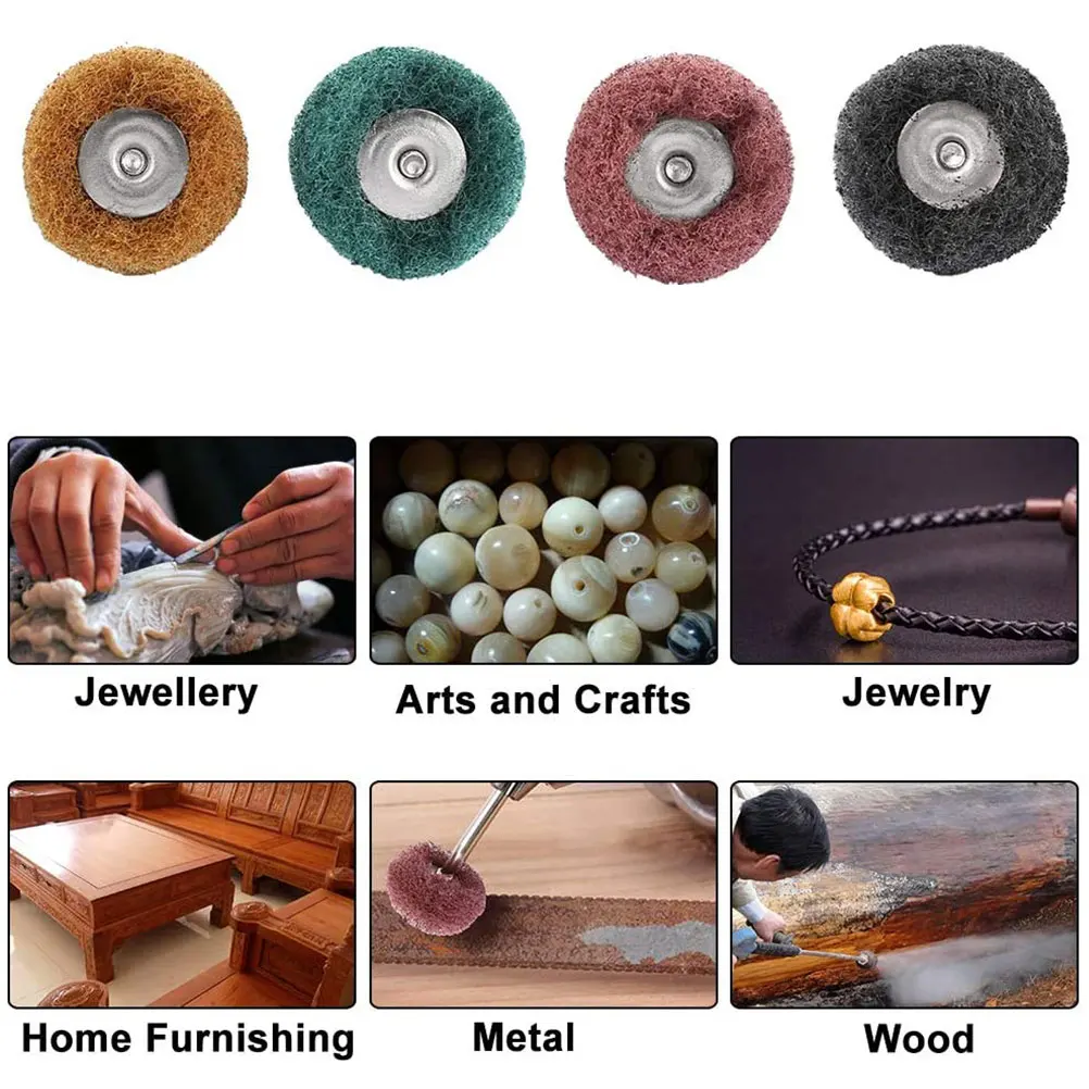 40 pièces ensemble outil de meulage tampon à récurer Nylon S roue Abrasive métal créatif polissage roue bijoux