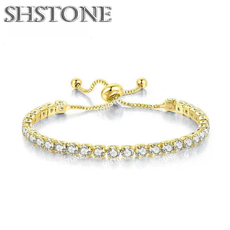 Edle 925 Sterling Silber Armband Kette Luxus Farbe Kristall Hand Schmuck Für Frauen Charme Hochzeit Geschenk Party 18 cm