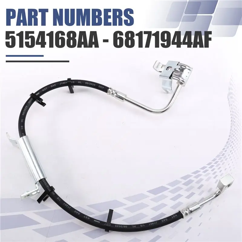 AASS-New Right Front Brake Hose Cable/Front Brake Line For Jeep Wrangler JK- Part Numbers 68171944AA, 68171944AC