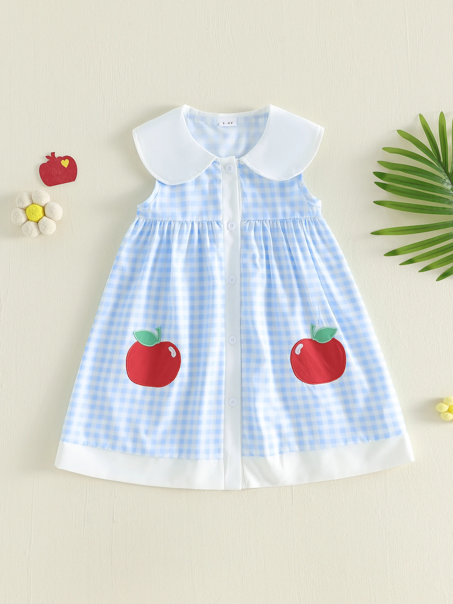 

Платье А-силуэта без рукавов с цветочным принтом, оборками по низу и застежкой на пуговицах, летнее платье в винтажном стиле для девочек