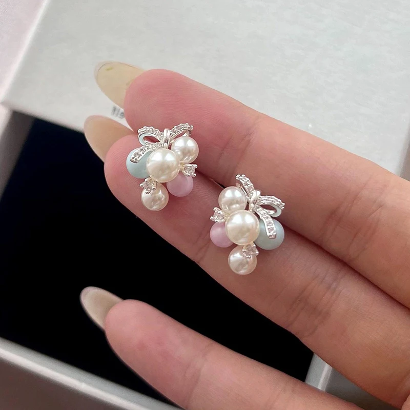 Sommerliche, dopamin-inspirierte, farbenfrohe Trauben-Ohrringe mit Perlen für Damen und Mädchen – Neues Design 2026, einzigartiger Ohrschmuck – Detail 6