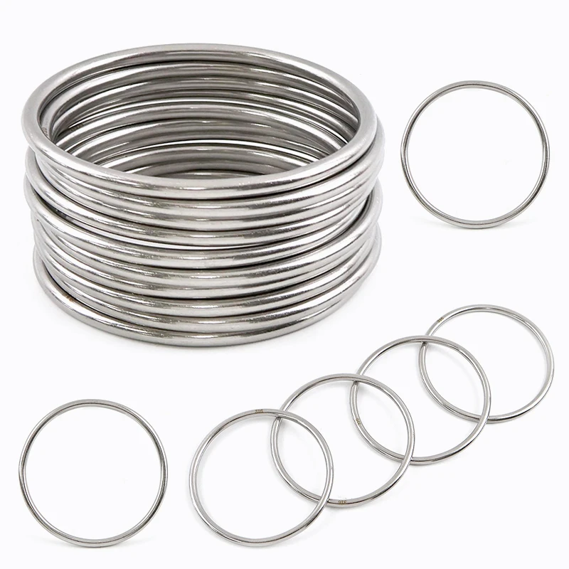 

5-20Pc Bulk Stainless Steel Seamless Solid O Ring Pet Collar Buckle Outdoor Hammock Link Buckles Rust Proof Ring DIY Accessories