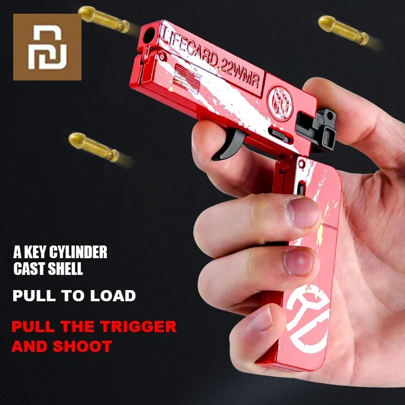 New Upgraded Alloy Metal Folding Gun Toy for Kids Adult Pistol Boy Toys Gun With Soft Bullets Alloy Shooting Model For Adults