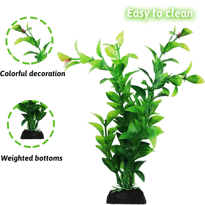 10 Stück/Set Aquarium-Pflanzen Ornamente Grünes Kunststoff-Simulationsgras Künstliches Wasserpflanzen-Dekor für Fischbecken DIY-Zubehör – Detail 4