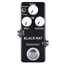 Mosky Black RAT Distortion Effect Pedal Classical Guitar Pedal True Bypass Guitar Parts Guitar Accessories