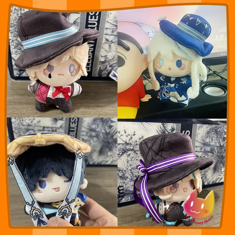 10cm Anime Genshin Impact Lyney Skirmisher Lynette Furina Wanderer Mini Starfish Body Plush Doll Pendant Keychain Stuffed Toy