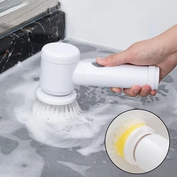 Cleaner Sink USB Type Electric Cleaning Brush Bathtub Brush 5-in-1 Bathroom Wash Brush Kitchen Cleaning Tool Handheld