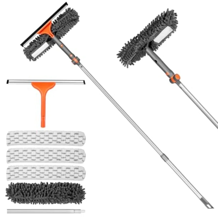 

2in1 Window Squeegee Cleaner Set with Extendable Pole and Bendable Head for Efficient Indoor and Outdoor Glass Cleaning Ideal f