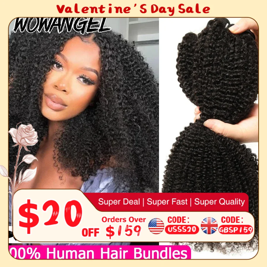 

Афро-кудрявые вьющиеся пучки человеческих волос 30-дюймовые утки человеческих волос для наращивания натуральных волос 1/3/4 шт. натуральный цвет бразильское плетение