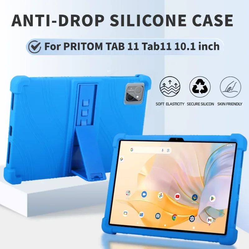 For PRITOM TAB 11 tablet Kickstand Coat Shockproof Cover Case PRITOM TAB 11 Tab11 10.1 inchesSoft Silicon Protective Shell