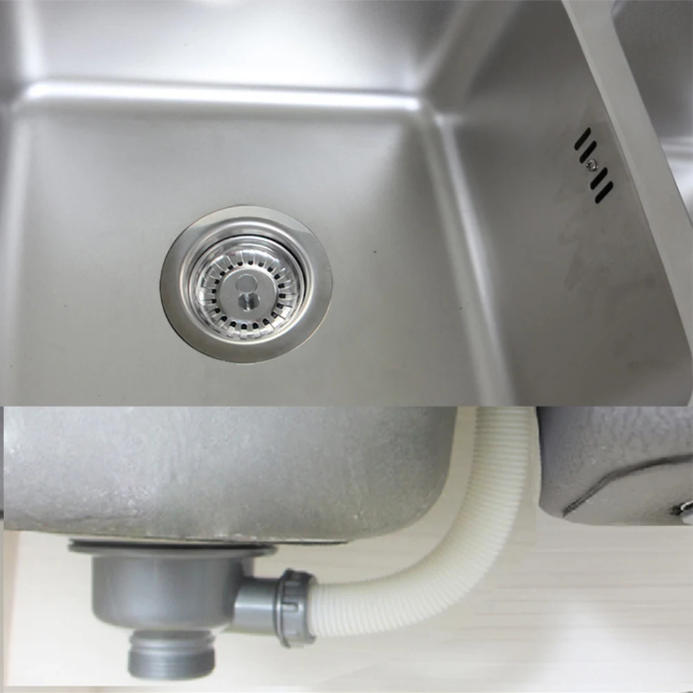 114mm Stainless Steel Sink Strainer Basket Drain Valve With Overflow For Kitchen Bathroom Sink Waste Filter Plumbing Fixture