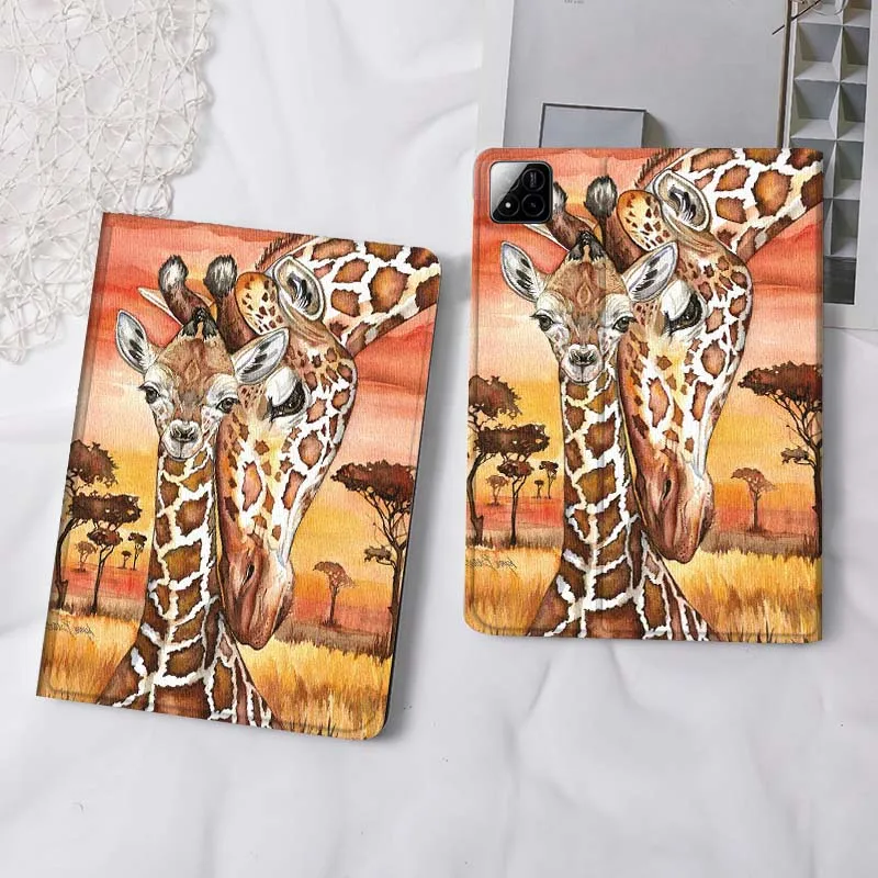 Cartoon Anime Giraffe Tablet Case For Xiaomi Redmi Mi Pad 4 5 6 7 8 K SE Mini Pro Plus Max 10.1 11.2  inch