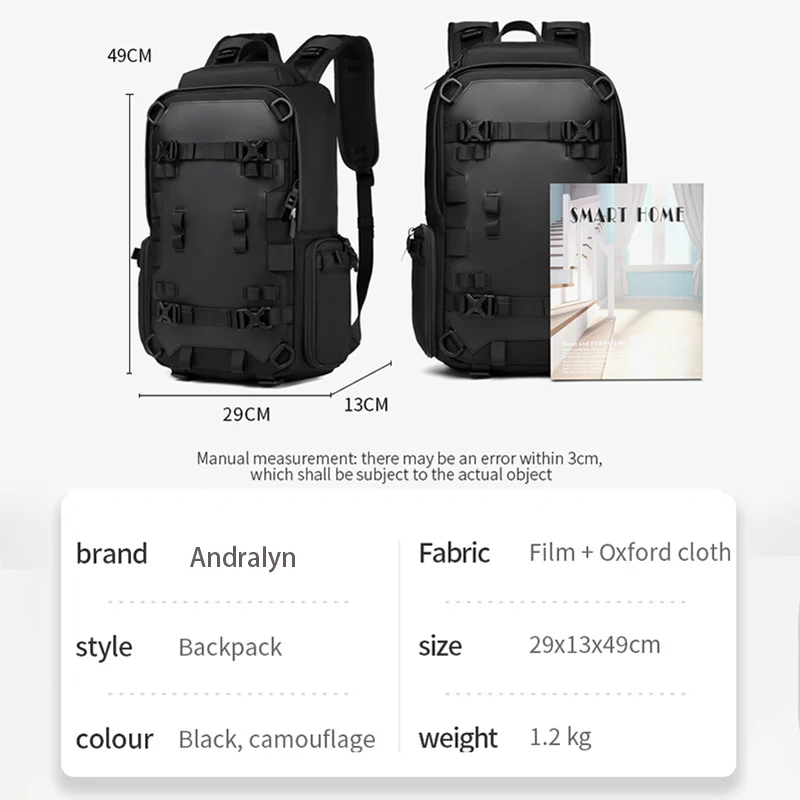 17.3 inch Laptop Backpack For Men Nylon Travel Backpack Outdoor Waterproof Rider Cycling Sports Motorcycle Helmet Backpack