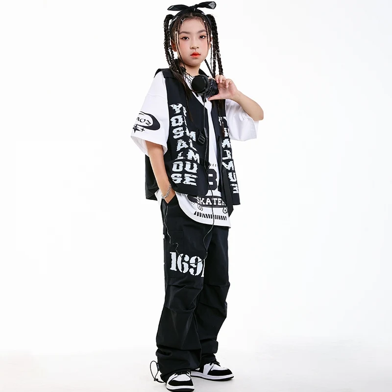 2025 mode Hip Hop Dance Kostüme Für Kinder Kpop Dance Weste Mädchen Jungen Team Jazz Dance Performance Bühne Kleidung Tragen DN20464