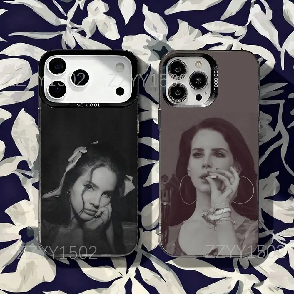 

L-Lana Del Rey Tough Phone Case For iPhone 17,16,15,14,13,12,X,8,Pro,Max,Plus,SE4,Air,Mini HD Black IMD Matte