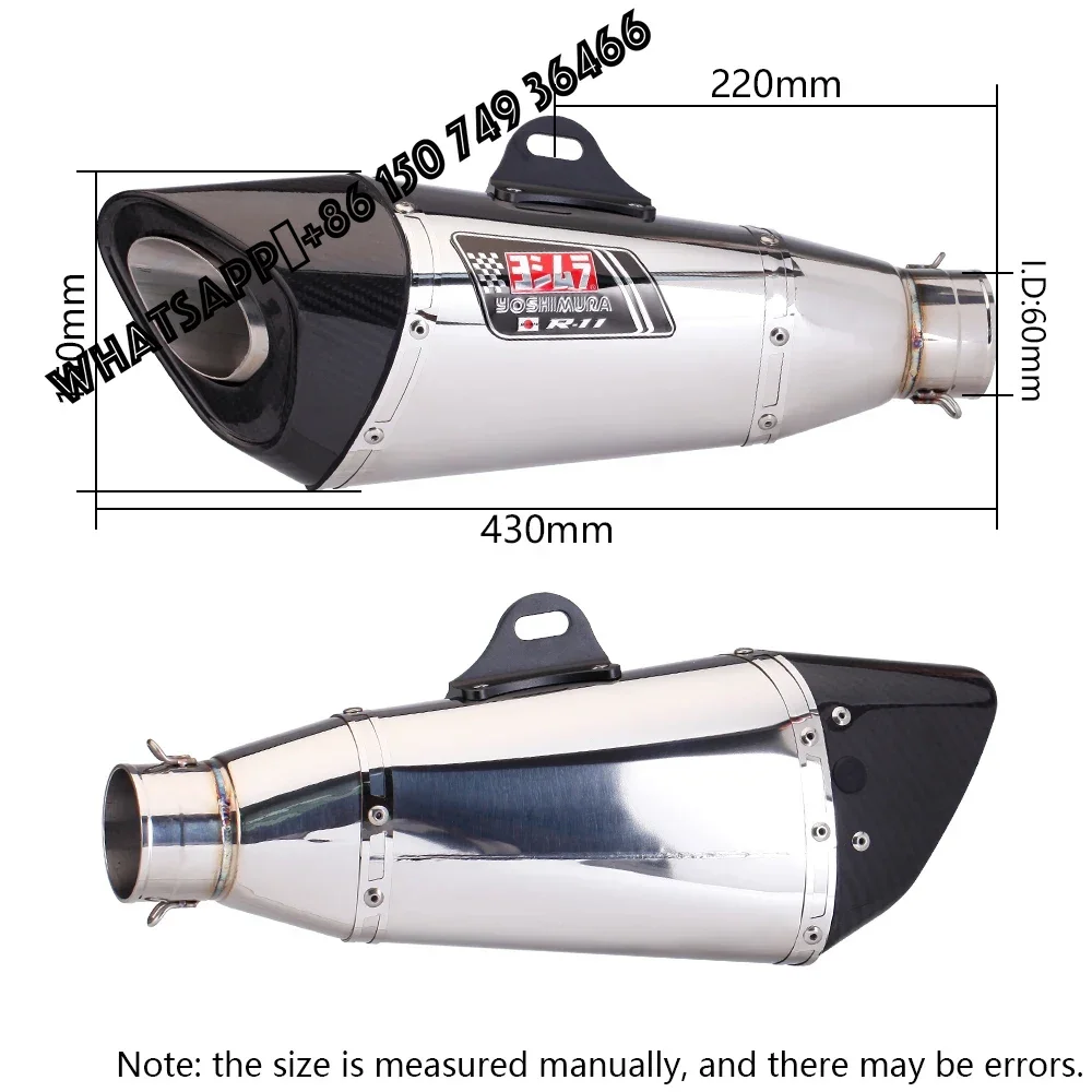 60mm Universal Motorcycle  R11 yoshimura exhaust Pipe Escape Modified Muffler for R1 MT-09 Z900 Ninja400 Z1000 CBR1000RR