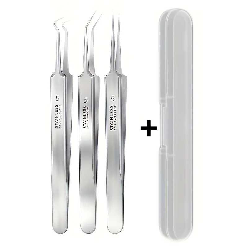 3/5/8pcs Stainless Steel Pimple Extractors & Needles - Professional Skin Care Tools for Blackhead Removal, Acne Treatment