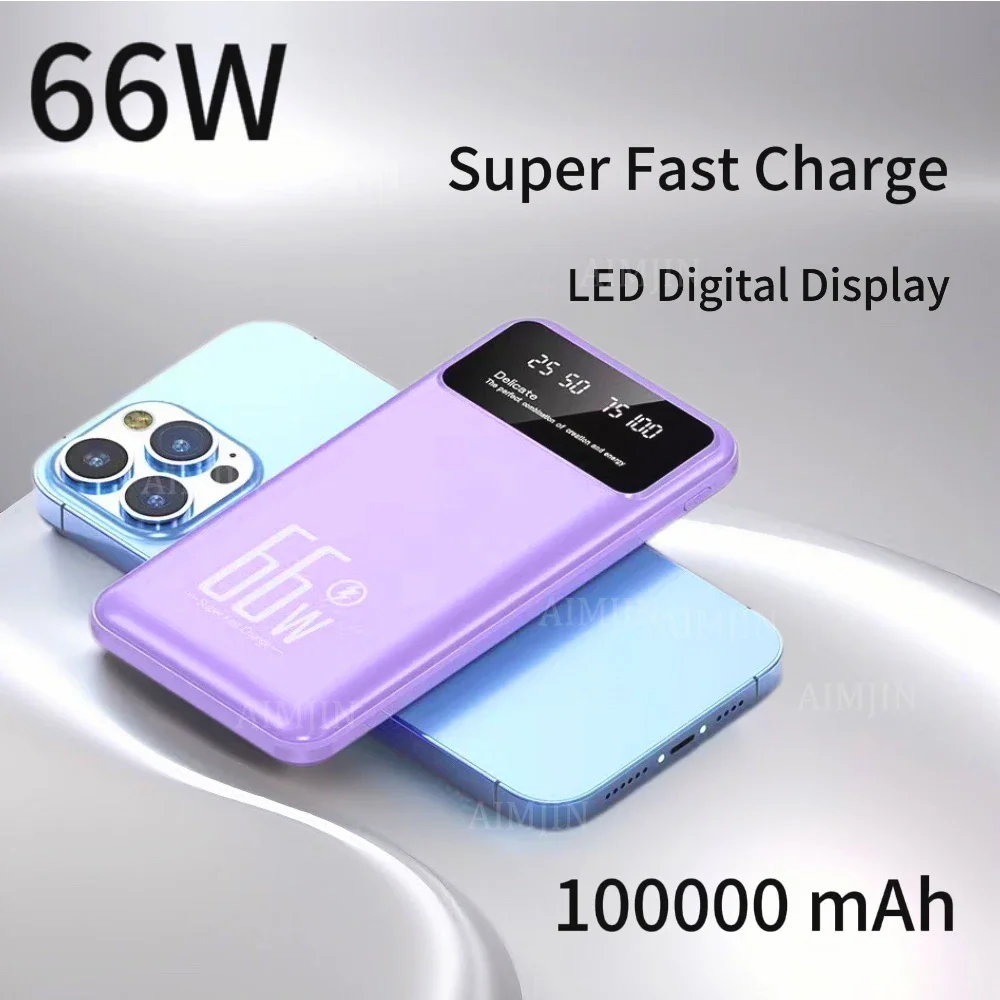 66W 100000mAh Suitable For Huawei Mobile Phone Super Fast Charging Outdoor Large Capacity Mobile Power Supply