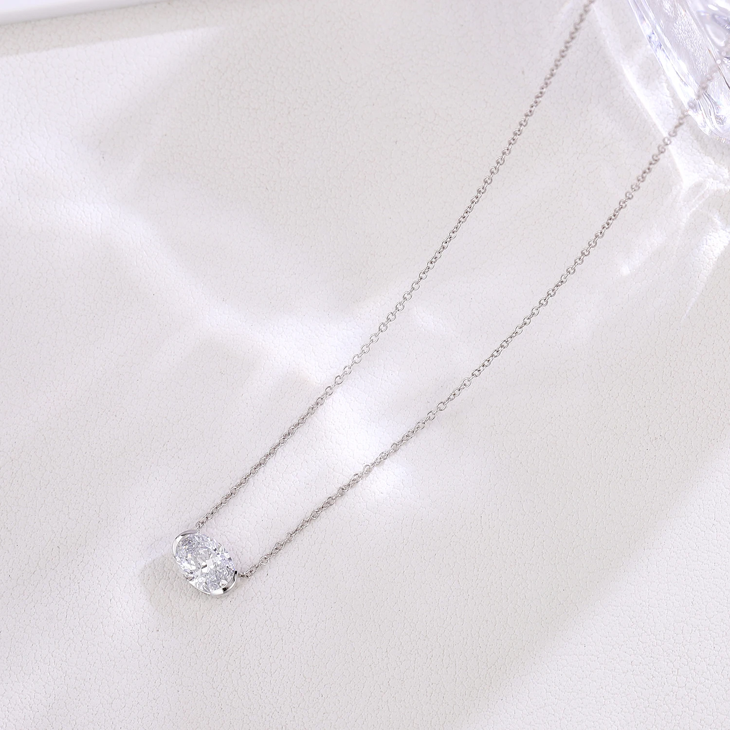 

Модное женское ожерелье в стиле прованс, 18-каратное золото 1,0 карата, овальное лабораторное ожерелье с бриллиантами, модное ожерелье с подвеской, вечерние украшения, подарки на годовщину