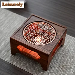 Zen Walnut Four Legged Warm Tea Stove Handamde Solid Wood Candle Heating Base Chinese Style Cooker Tea Aromatherapy Tea Ceremony