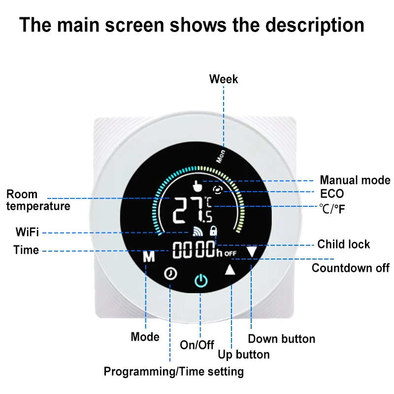 Tuya Smart Zigbee ThermoandreWater Gas Bomicrophone, chauffage au sol électrique, application de température, télécommande, prise en charge d'Alexa et Google Home