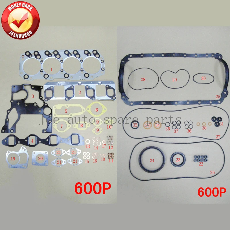 4JH1 4JH1T Engine complete Full Gasket Set kit for ISUZU D-MAX 600P 3.0L 5-87815200-0