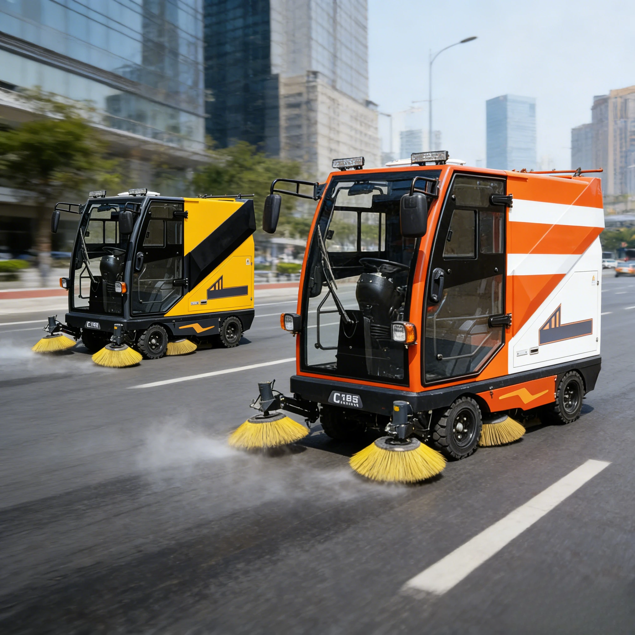 Electric Road Sweeper Truck with Core Engine & Motor Components Cleaning Width 180L Garbage Bin 48V Power Supply Customized