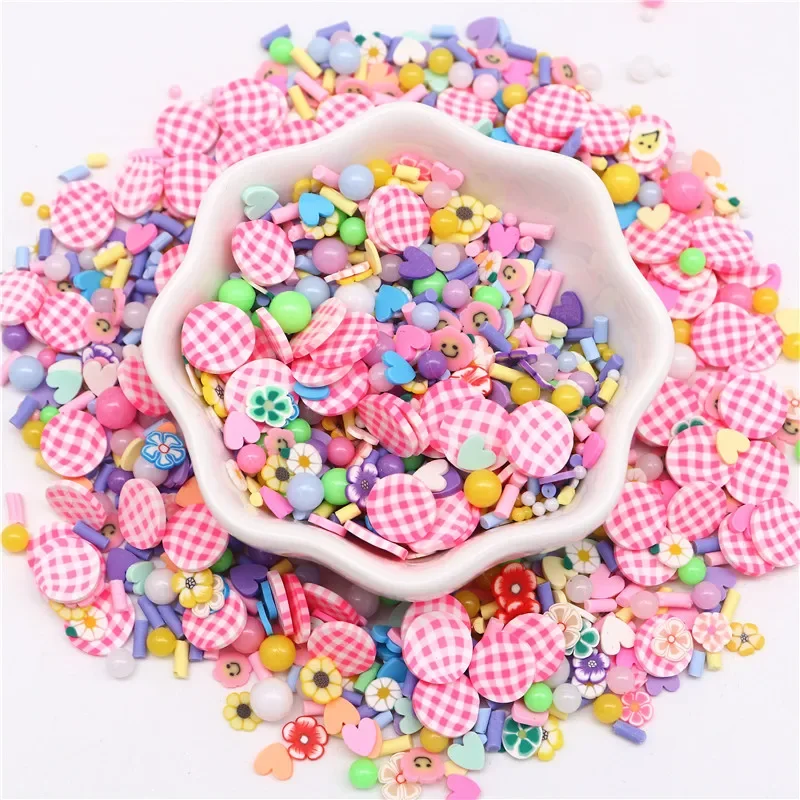 2-10mm Polymer Clay Sprinkles Slices Valentine\'s Day Series Mixed Soft Clay Slice Diy Slime Nailart Filler Accessories 10g