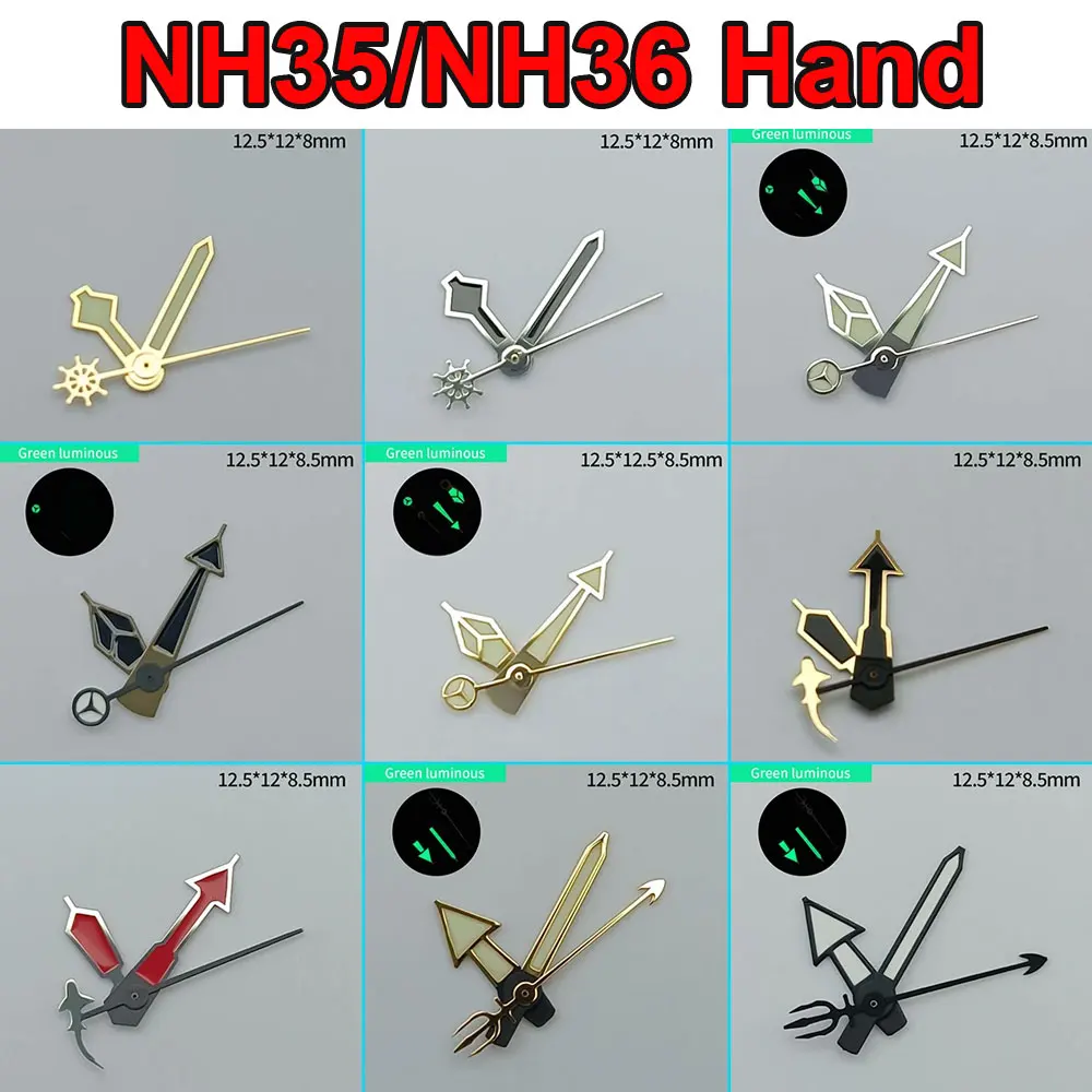 NH35 Needle Green Luminous Watch Hand Accessories Hands For NH35/NH36/4R/7S Movement Watch Accessories Parts For Wristwatches