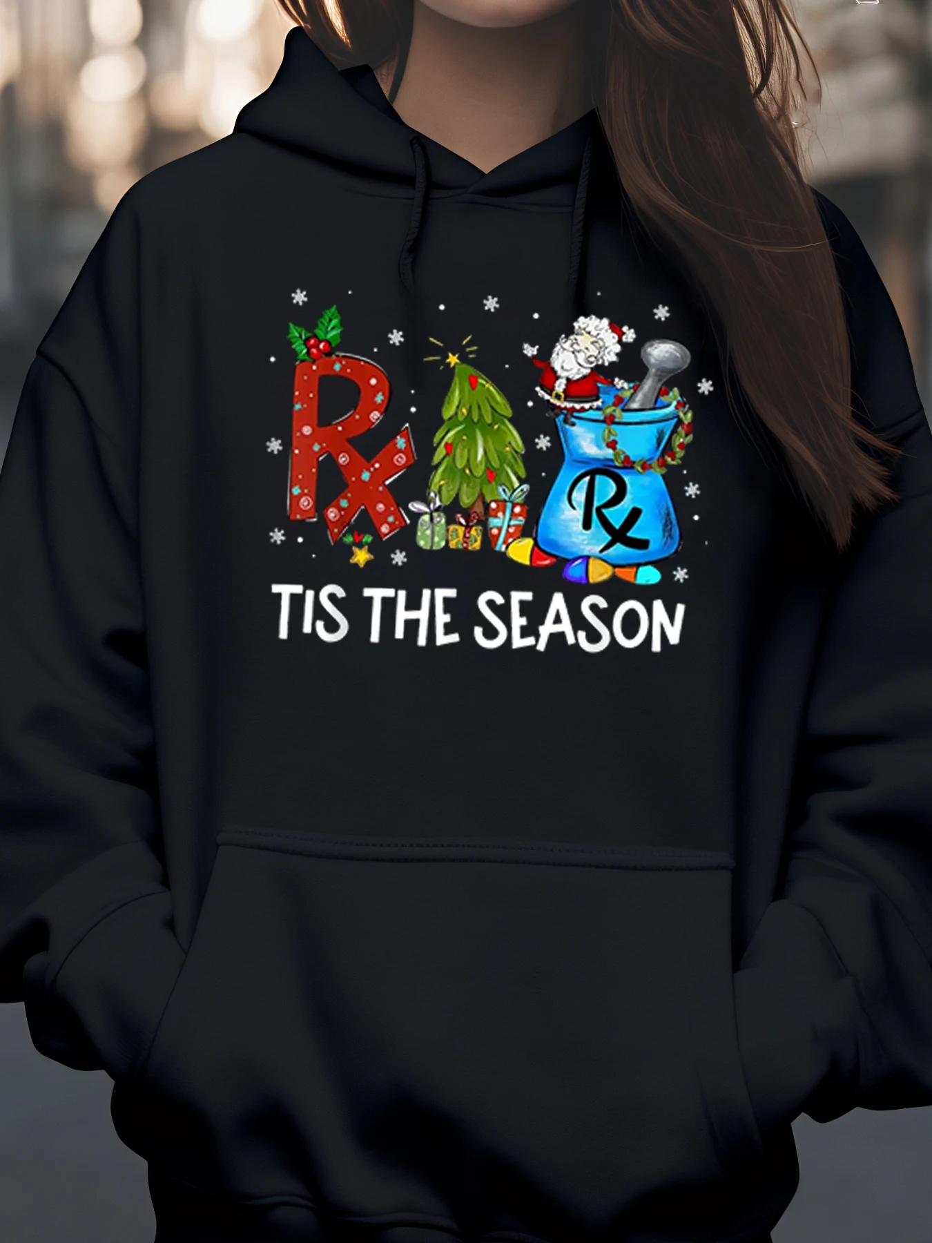 

Аптечная праздничная толстовка с рождественским дизайном для женщин и мужчин, повседневная одежда