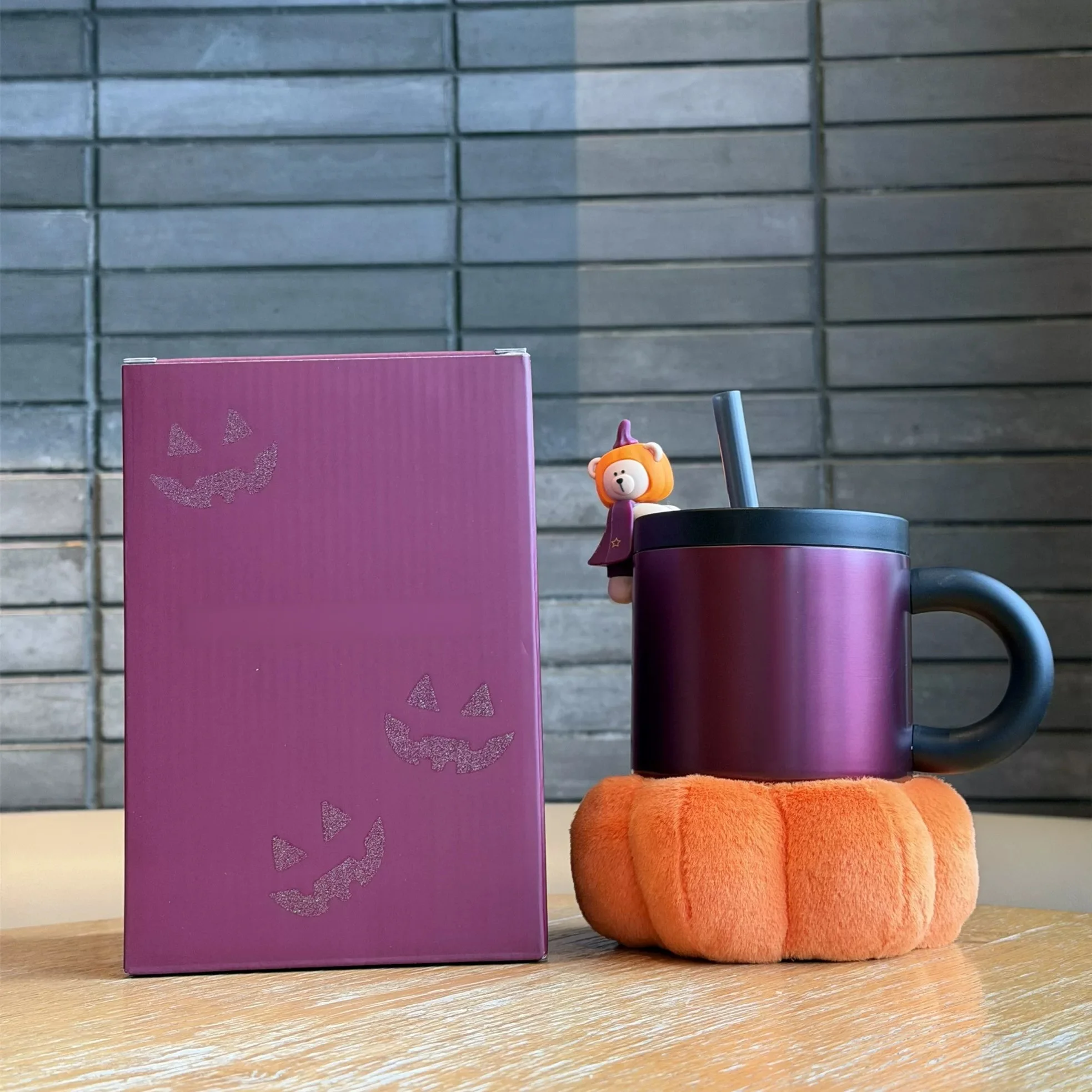 2026 Bk Halloween Cauldron Shape Stainless Steel Mug With Straw Ambient Desktop Decor For Adult Home Office Use - view 5