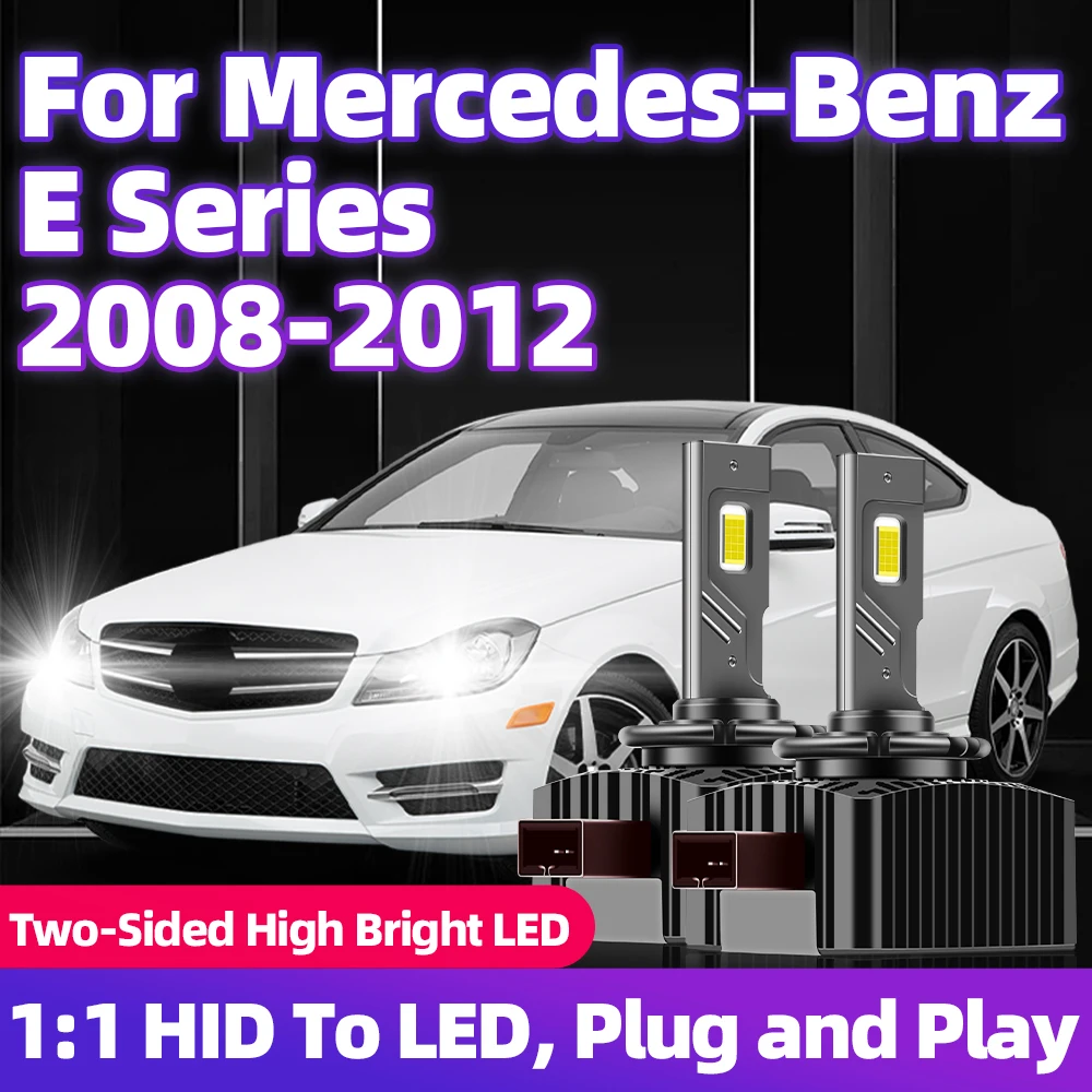 For Mercedes Benz E Series 2008-2011 2012 D1S LED Car Headlights Bulbs Turbo Light 30000LM 6000K Auto Lamp Plug&Play 1:1 HID 12V